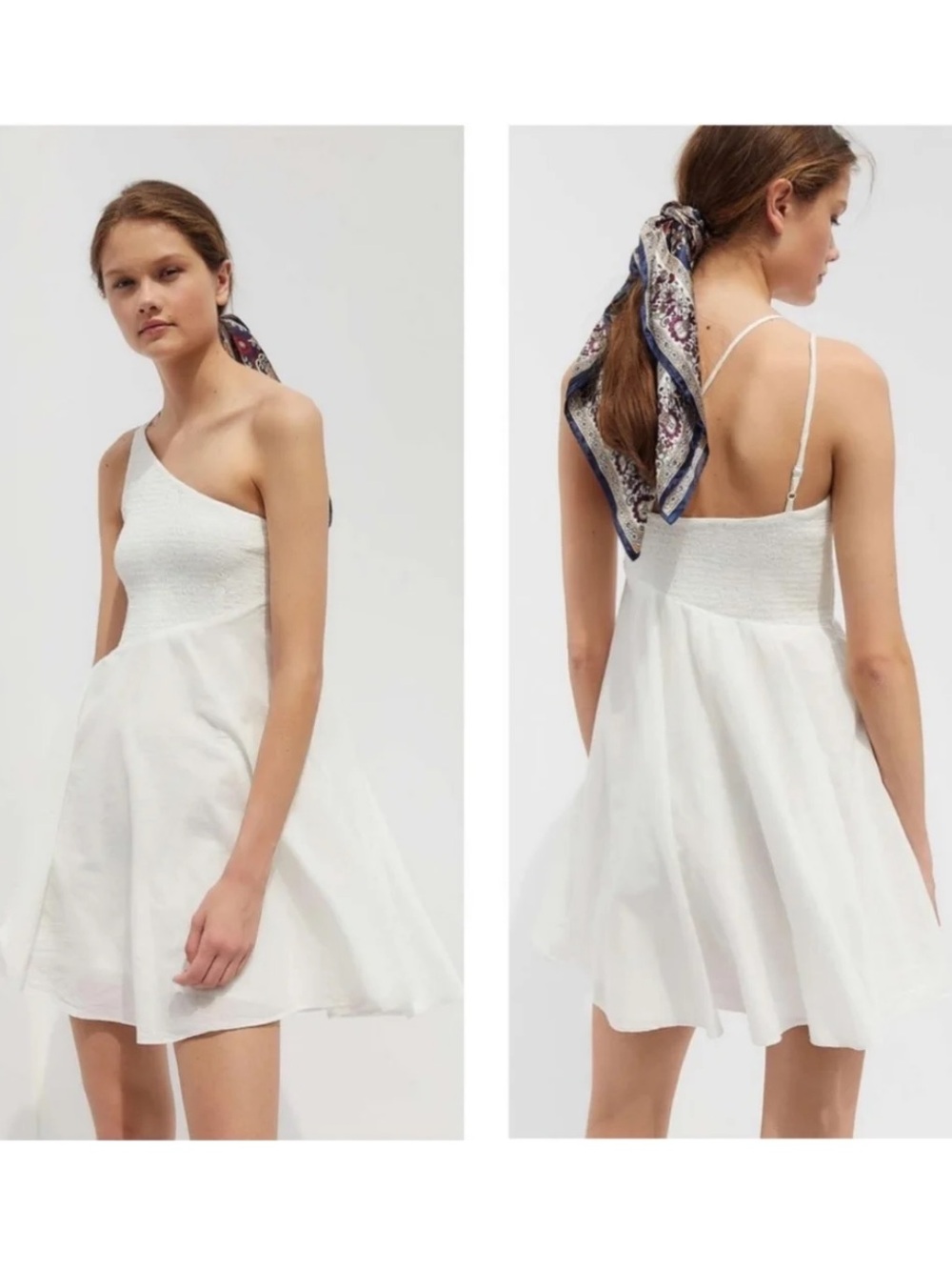 Urban Outfitters White One-Shoulder Mini Dress